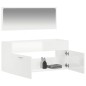 vidaXL Badschrank mit Spiegel Hochglanz-Weiß Holzwerkstoff vidaXL Badschrank mit Spiegel Hochglanz-Weiß Holzwerkstoff