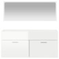vidaXL Badschrank mit Spiegel Hochglanz-Weiß Holzwerkstoff vidaXL Badschrank mit Spiegel Hochglanz-Weiß Holzwerkstoff