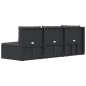 3-tlg. Garten-Lounge-Set mit Kissen Schwarz Poly Rattan 3-tlg. Garten-Lounge-Set mit Kissen Schwarz Poly Rattan