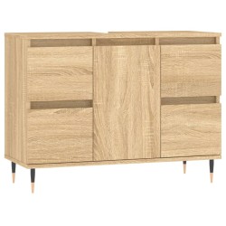 vidaXL Badschrank Sonoma-Eiche 80x33x60 cm Holzwerkstoff