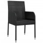 vidaXL Gartenstühle mit Kissen 4 Stk. Poly Rattan Schwarz vidaXL Gartenstühle mit Kissen 4 Stk. Poly Rattan Schwarz