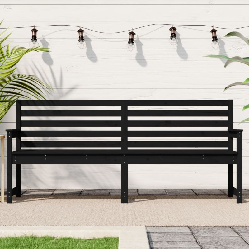 vidaXL Gartenbank Schwarz 203,5x48x91,5 cm Massivholz Kiefer vidaXL Gartenbank Schwarz 203,5x48x91,5 cm Massivholz Kiefer