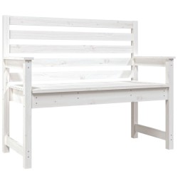 vidaXL Gartenbank Weiß 109x48x91,5 cm Massivholz Kiefer