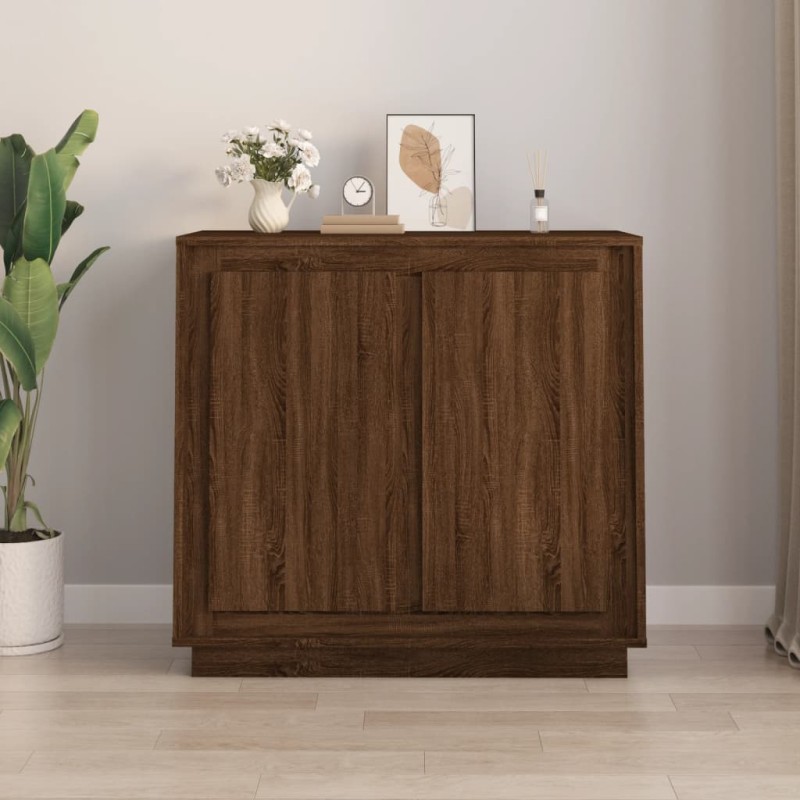 vidaXL Sideboard Braun Eichen-Optik 80x34x75 cm Holzwerkstoff vidaXL Sideboard Braun Eichen-Optik 80x34x75 cm Holzwerkstoff