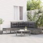 5-tlg. Garten-Lounge-Set mit Kissen Grau Poly Rattan 5-tlg. Garten-Lounge-Set mit Kissen Grau Poly Rattan