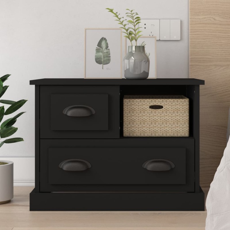 vidaXL Nachttisch Schwarz 60x39x45 cm vidaXL Nachttisch Schwarz 60x39x45 cm