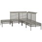5-tlg. Garten-Lounge-Set mit Kissen Grau Poly Rattan 5-tlg. Garten-Lounge-Set mit Kissen Grau Poly Rattan