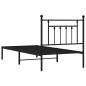 vidaXL Bettgestell mit Kopfteil Metall Schwarz 90x200 cm vidaXL Bettgestell mit Kopfteil Metall Schwarz 90x200 cm