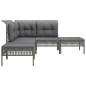 5-tlg. Garten-Lounge-Set mit Kissen Grau Poly Rattan 5-tlg. Garten-Lounge-Set mit Kissen Grau Poly Rattan