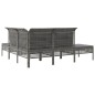 5-tlg. Garten-Lounge-Set mit Kissen Grau Poly Rattan 5-tlg. Garten-Lounge-Set mit Kissen Grau Poly Rattan