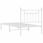 vidaXL Bettgestell mit Kopfteil Metall Weiß 90x200 cm vidaXL Bettgestell mit Kopfteil Metall Weiß 90x200 cm