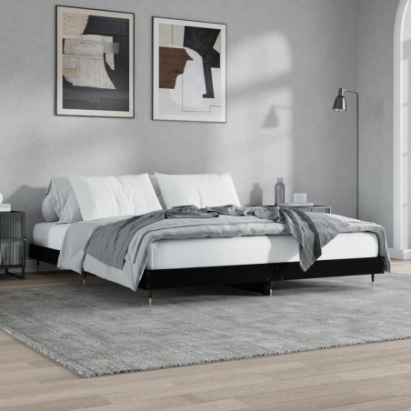 vidaXL Bettgestell Schwarz 140x200 cm Holzwerkstoff