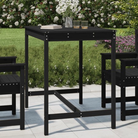 vidaXL Gartentisch Schwarz 121x82,5x110 cm Massivholz Kiefer