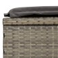 Sonnenliege mit Runddach Grau 211x57x140 cm Poly Rattan Sonnenliege mit Runddach Grau 211x57x140 cm Poly Rattan