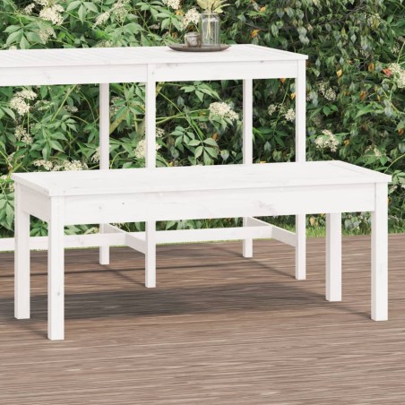 vidaXL Gartenbank Weiß 109x44x45 cm Massivholz Kiefer