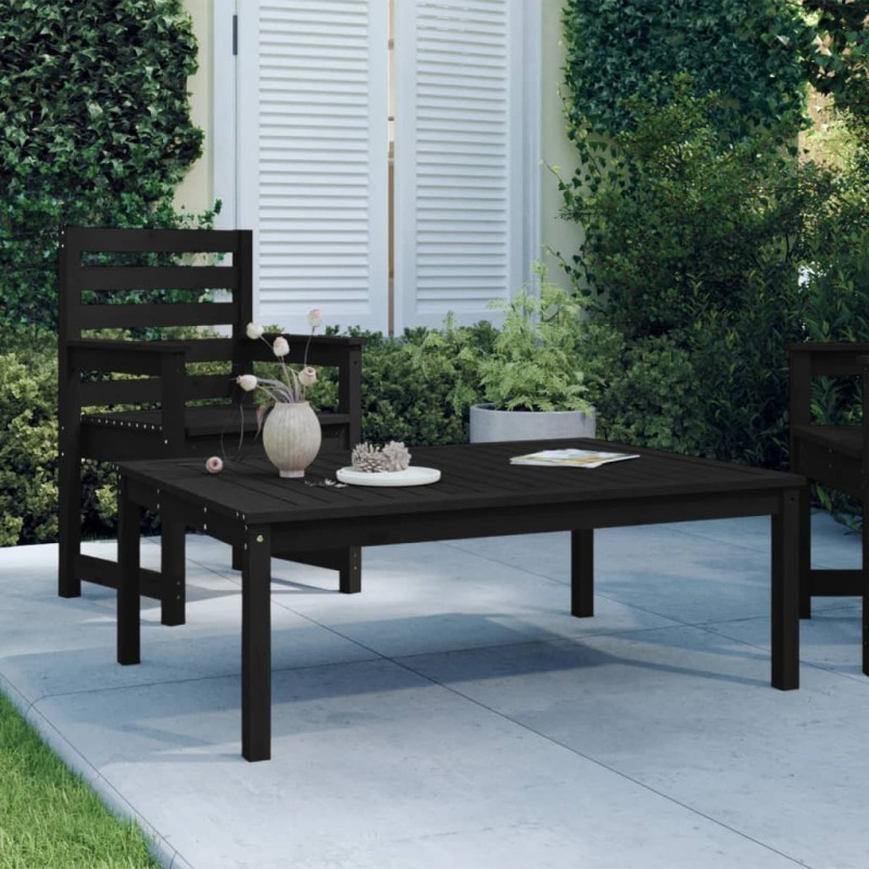 vidaXL Gartentisch Schwarz 121x82,5x45 cm Massivholz Kiefer vidaXL Gartentisch Schwarz 121x82,5x45 cm Massivholz Kiefer