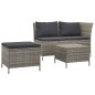 vidaXL 3-tlg. Garten-Lounge-Set mit Kissen Grau Poly Rattan vidaXL 3-tlg. Garten-Lounge-Set mit Kissen Grau Poly Rattan