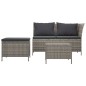 vidaXL 3-tlg. Garten-Lounge-Set mit Kissen Grau Poly Rattan vidaXL 3-tlg. Garten-Lounge-Set mit Kissen Grau Poly Rattan