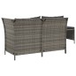 vidaXL 3-tlg. Garten-Lounge-Set mit Kissen Grau Poly Rattan vidaXL 3-tlg. Garten-Lounge-Set mit Kissen Grau Poly Rattan