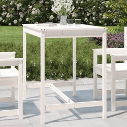 vidaXL Gartentisch Weiß 121x82,5x110 cm Massivholz Kiefer
