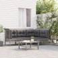 vidaXL 4-tlg. Garten-Lounge-Set mit Kissen Grau Poly Rattan vidaXL 4-tlg. Garten-Lounge-Set mit Kissen Grau Poly Rattan