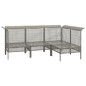 vidaXL 4-tlg. Garten-Lounge-Set mit Kissen Grau Poly Rattan vidaXL 4-tlg. Garten-Lounge-Set mit Kissen Grau Poly Rattan