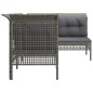 vidaXL 4-tlg. Garten-Lounge-Set mit Kissen Grau Poly Rattan vidaXL 4-tlg. Garten-Lounge-Set mit Kissen Grau Poly Rattan