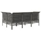 vidaXL 4-tlg. Garten-Lounge-Set mit Kissen Grau Poly Rattan vidaXL 4-tlg. Garten-Lounge-Set mit Kissen Grau Poly Rattan