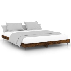 vidaXL Bettgestell Räuchereiche 200x200 cm Holzwerkstoff