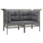 Garten-Ecksofas mit Kissen 2 Stk. Grau Poly Rattan Garten-Ecksofas mit Kissen 2 Stk. Grau Poly Rattan