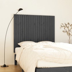 vidaXL Wand-Kopfteil Grau 127,5x3x110 cm Massivholz Kiefer