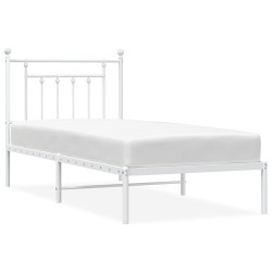 vidaXL Bettgestell mit Kopfteil Metall Weiß 80x200 cm
