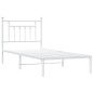 vidaXL Bettgestell mit Kopfteil Metall Weiß 80x200 cm vidaXL Bettgestell mit Kopfteil Metall Weiß 80x200 cm