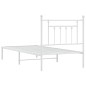 vidaXL Bettgestell mit Kopfteil Metall Weiß 80x200 cm vidaXL Bettgestell mit Kopfteil Metall Weiß 80x200 cm