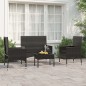 vidaXL 4-tlg. Garten-Lounge-Set mit Kissen Schwarz Poly Rattan vidaXL 4-tlg. Garten-Lounge-Set mit Kissen Schwarz Poly Rattan