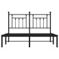 vidaXL Bettgestell mit Kopfteil Metall Schwarz 140x190 cm vidaXL Bettgestell mit Kopfteil Metall Schwarz 140x190 cm