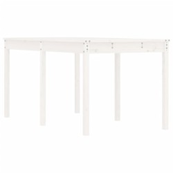 vidaXL Gartentisch Weiß 159,5x82,5x76 cm Massivholz Kiefer