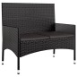vidaXL 4-tlg. Garten-Lounge-Set mit Kissen Schwarz Poly Rattan vidaXL 4-tlg. Garten-Lounge-Set mit Kissen Schwarz Poly Rattan