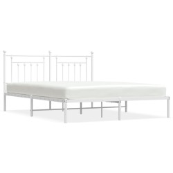 vidaXL Bettgestell mit Kopfteil Metall Weiß 160x200 cm