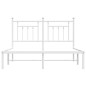 vidaXL Bettgestell mit Kopfteil Metall Weiß 140x190 cm vidaXL Bettgestell mit Kopfteil Metall Weiß 140x190 cm