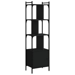 vidaXL Bücherregal mit Tür Schwarz 44,5x30x154,5 cm Holzwerkstoff