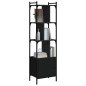 vidaXL Bücherregal mit Tür Schwarz 44,5x30x154,5 cm Holzwerkstoff vidaXL Bücherregal mit Tür Schwarz 44,5x30x154,5 cm Holzwerkstoff