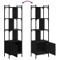 vidaXL Bücherregal mit Tür Schwarz 44,5x30x154,5 cm Holzwerkstoff vidaXL Bücherregal mit Tür Schwarz 44,5x30x154,5 cm Holzwerkstoff