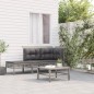 3-tlg. Garten-Lounge-Set mit Kissen Grau Poly Rattan 3-tlg. Garten-Lounge-Set mit Kissen Grau Poly Rattan
