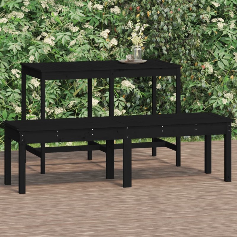 vidaXL Gartenbank 2-Sitzer Schwarz 159,5x44x45 cm Massivholz Kiefer vidaXL Gartenbank 2-Sitzer Schwarz 159,5x44x45 cm Massivholz Kiefer