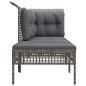 3-tlg. Garten-Lounge-Set mit Kissen Grau Poly Rattan 3-tlg. Garten-Lounge-Set mit Kissen Grau Poly Rattan