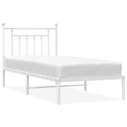 vidaXL Bettgestell mit Kopfteil Metall Weiß 90x190 cm
