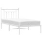 vidaXL Bettgestell mit Kopfteil Metall Weiß 90x190 cm vidaXL Bettgestell mit Kopfteil Metall Weiß 90x190 cm