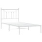 vidaXL Bettgestell mit Kopfteil Metall Weiß 90x190 cm vidaXL Bettgestell mit Kopfteil Metall Weiß 90x190 cm
