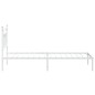 vidaXL Bettgestell mit Kopfteil Metall Weiß 90x190 cm vidaXL Bettgestell mit Kopfteil Metall Weiß 90x190 cm
